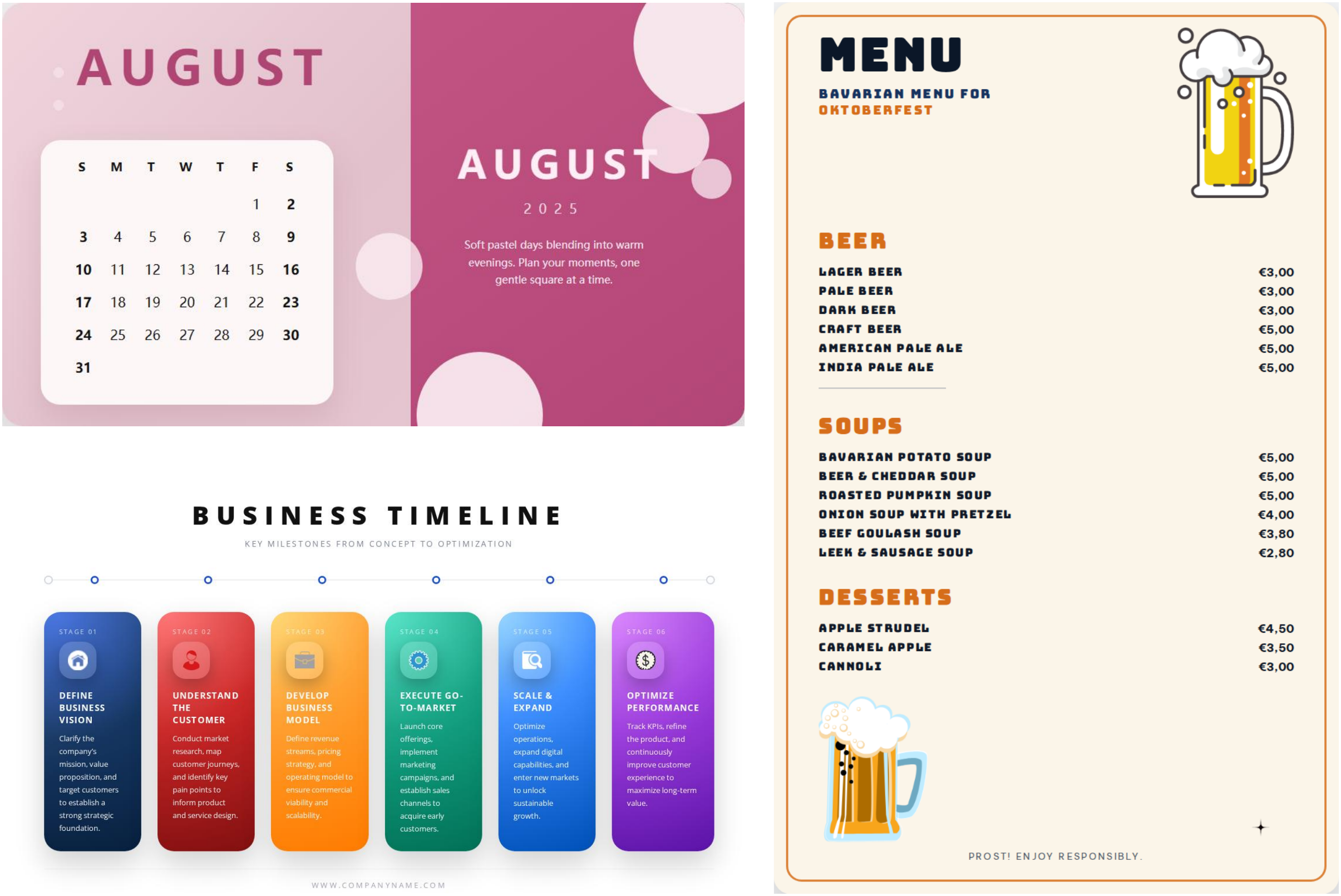 Complex information layouts