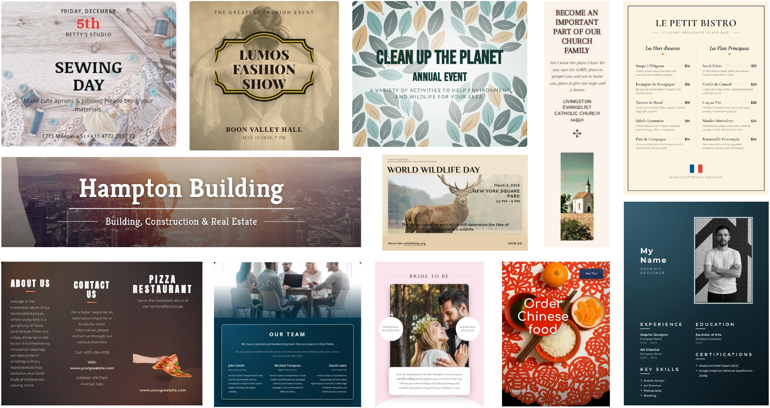 DesignAsCode teaser showing diverse generated designs